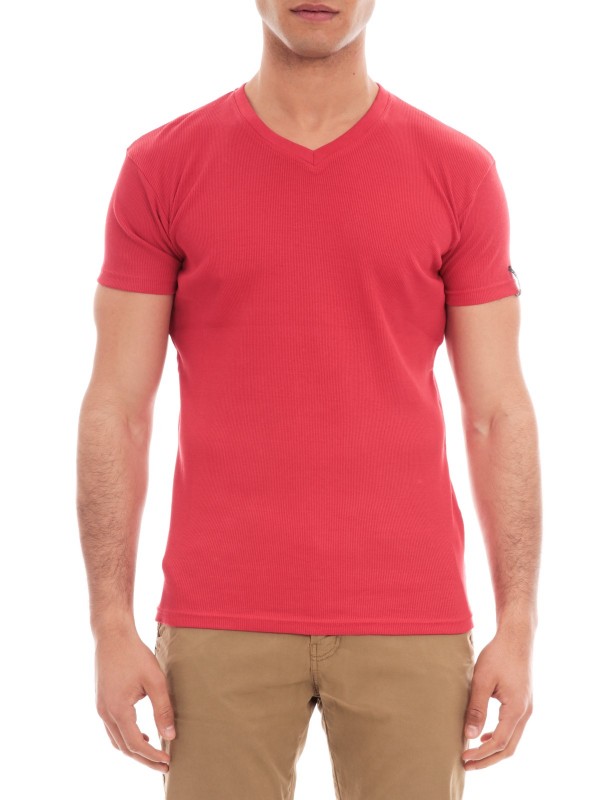 T-SHIRT V WILLIAM - Rouge