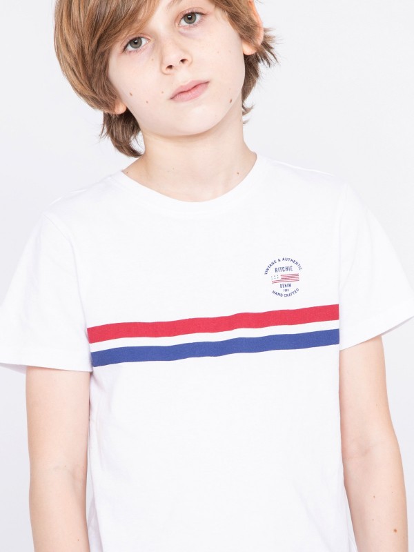 T-shirt col rond pur coton...