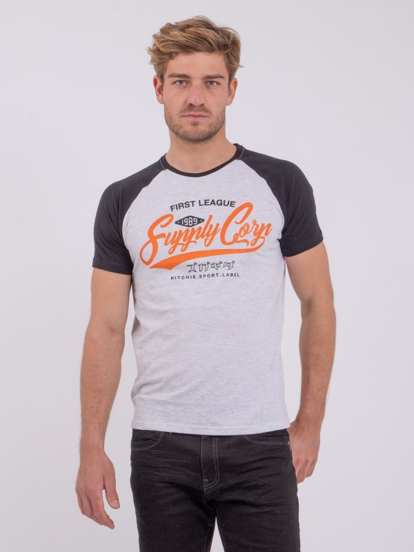 T-shirt col rond pur coton...