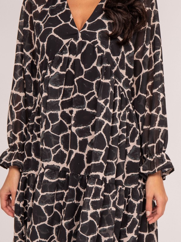 Robe courte motifs IFER - Noir