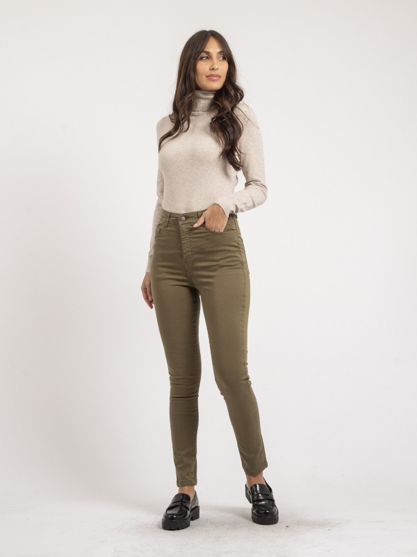 Pantalon slim EDITH - Kaki