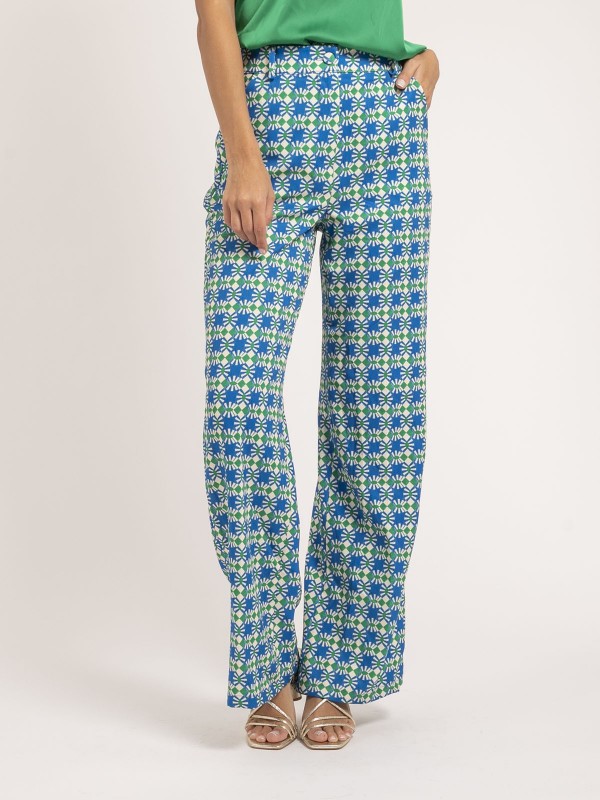 Pantalon motifs EDELINE - Bleu