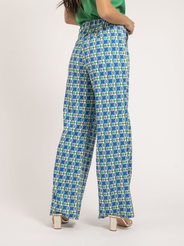 Pantalon motifs EDELINE - Bleu