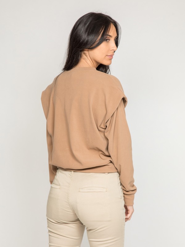 Pull col rond YAHOU - Beige