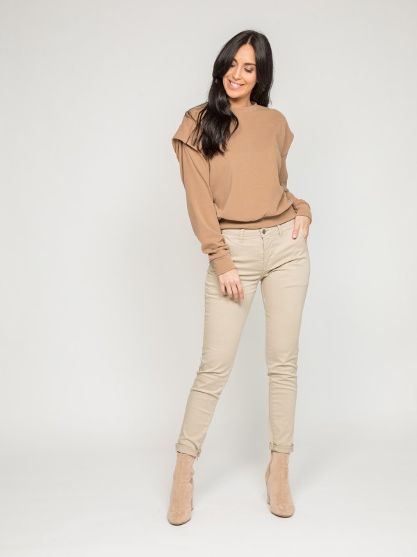 Pull col rond YAHOU - Beige