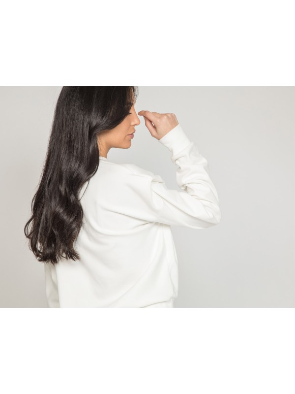 Pull col rond YAHOU - Blanc