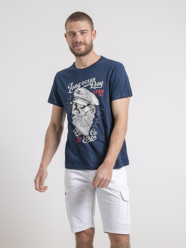 T-shirt col rond pur coton...