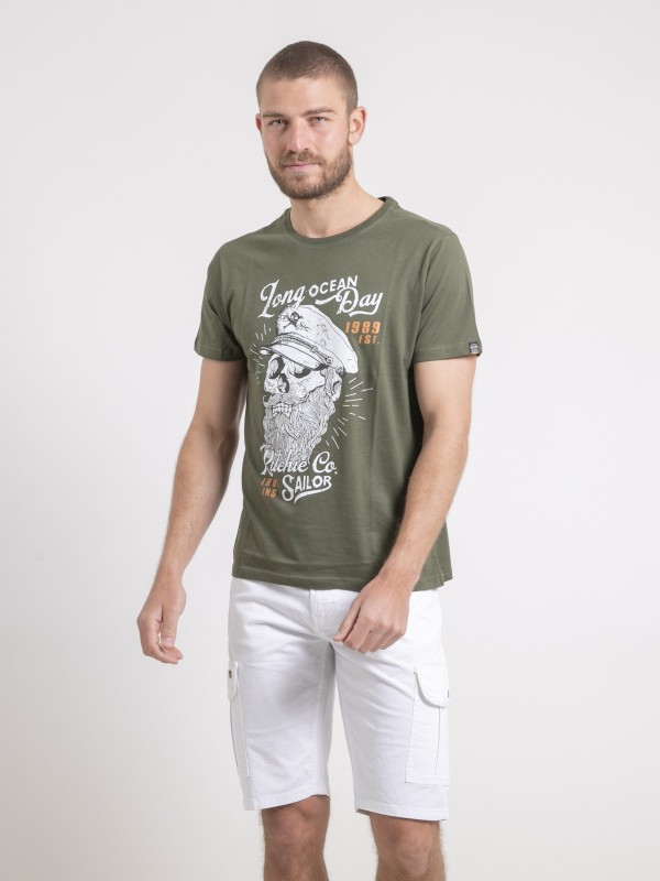 T-shirt col rond pur coton...