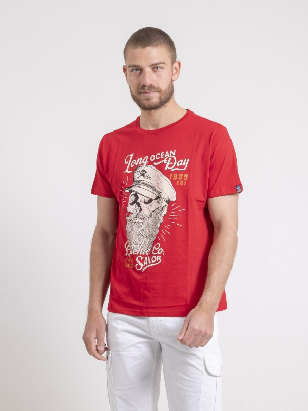 T-shirt col rond pur coton...