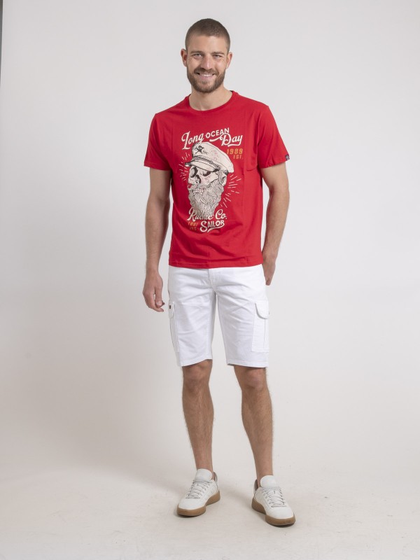 T-shirt col rond pur coton...