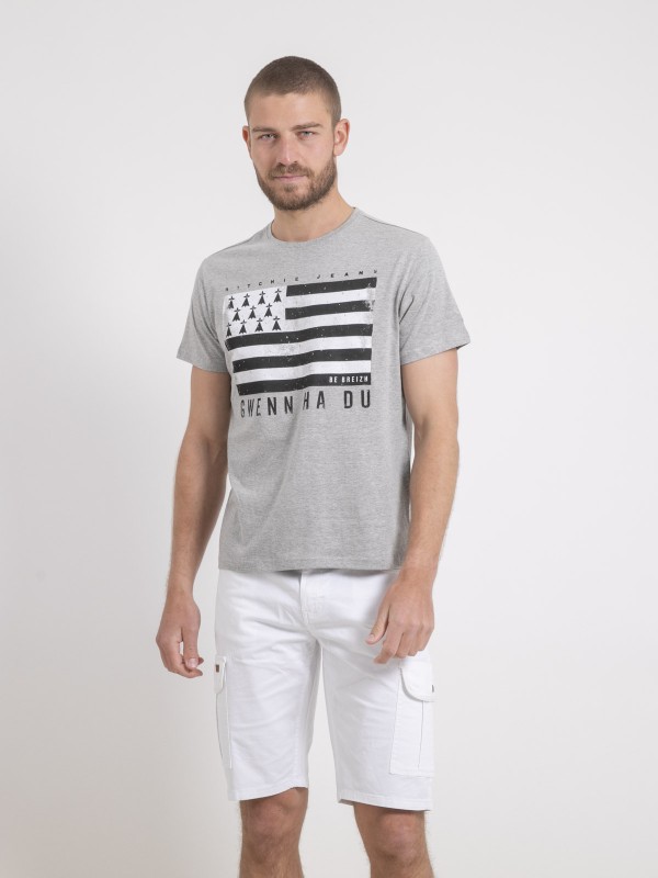 T-shirt col rond pur coton...