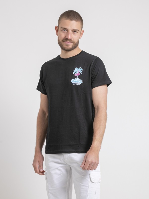 T-shirt col rond pur coton...