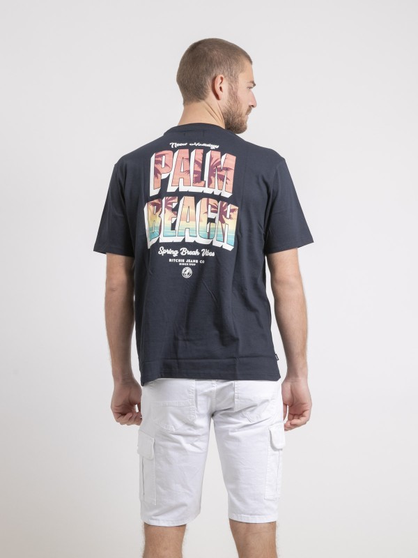 T-shirt col rond oversize...