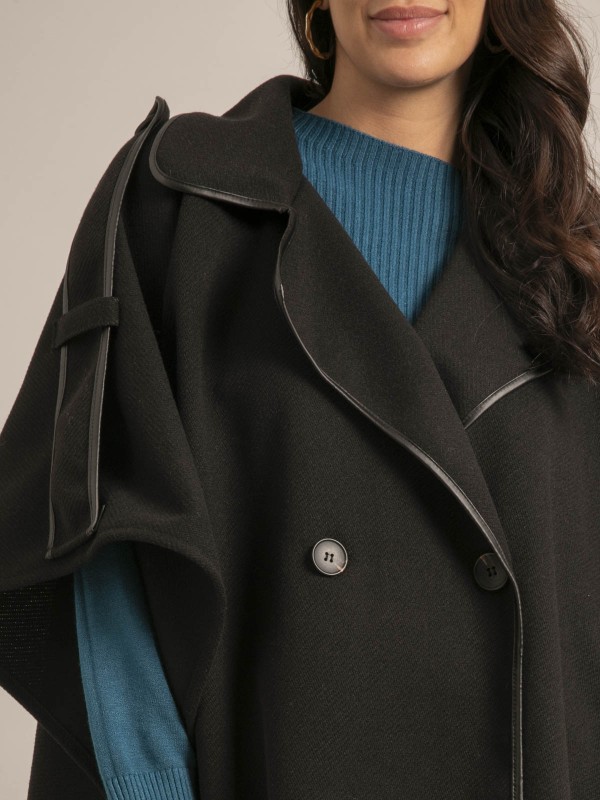 Manteau cape UBERTA - Noir