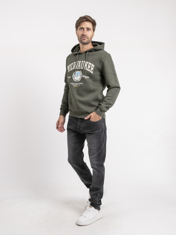 Sweat capuche WOULAO - Kaki