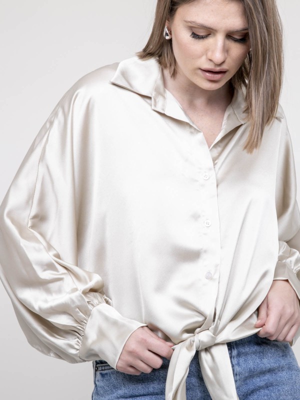 Chemise satin à nouer OBANA